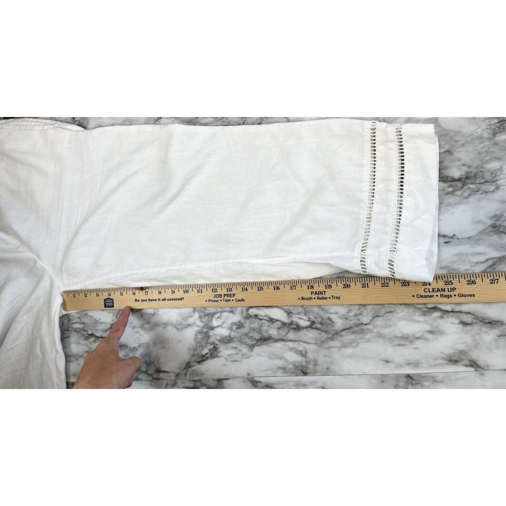 Sanctuary Women's 100% Linen Wide Leg Pants Pull On White Sz 28 Coastal Grandma - Picture 7 of 9
